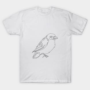 Cape Weaver Bird Line Drawing T-Shirt